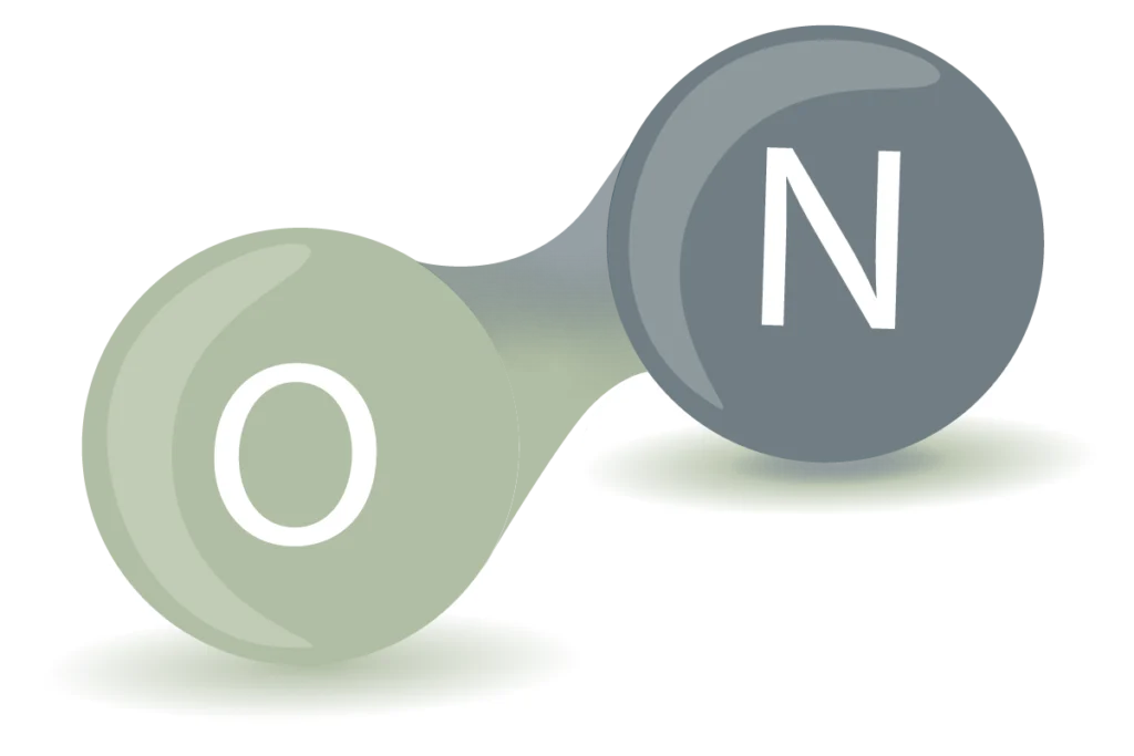 Abstract illustration of a green O and gray N connected, forming the word 'ON'.
